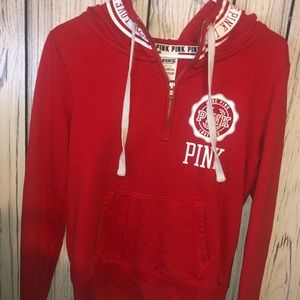 PINK 1/4 Hooded Sweater